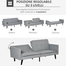 Divano Letto 2 Posti 198x81x81 cm in Tessuto Grigio