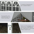 Gazebo da Giardino 3x3 m Pieghevole con 4 Pannelli Laterali in Acciaio e Tessuto Oxford Grigio Chiaro   