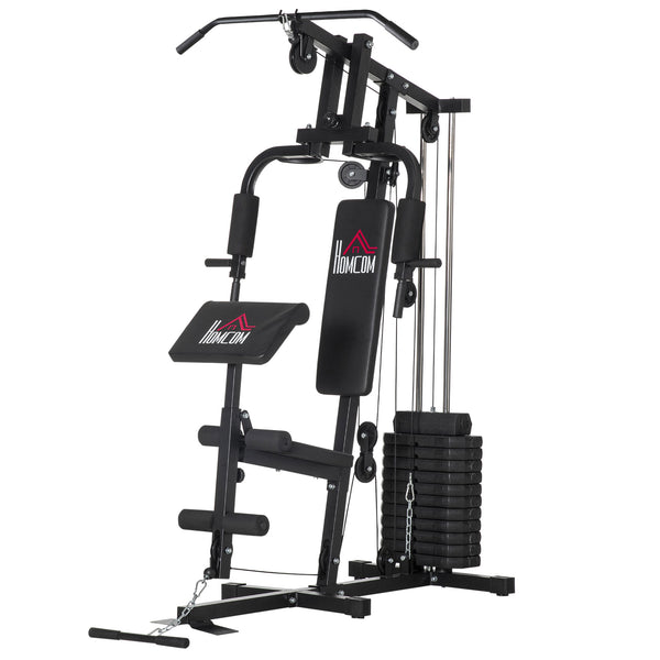 Stazione Fitness con Seduta e Schienale Imbottiti 135x103x210 cm in Acciaio e PU Nero online
