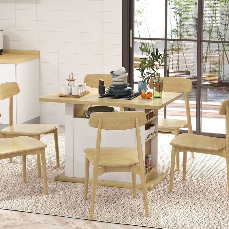 Isola per Cucina 4-6 Persone con Armadietti e Ripiani Aperti 110x70x75,5 cm in Truciolato Bianco e color Legno