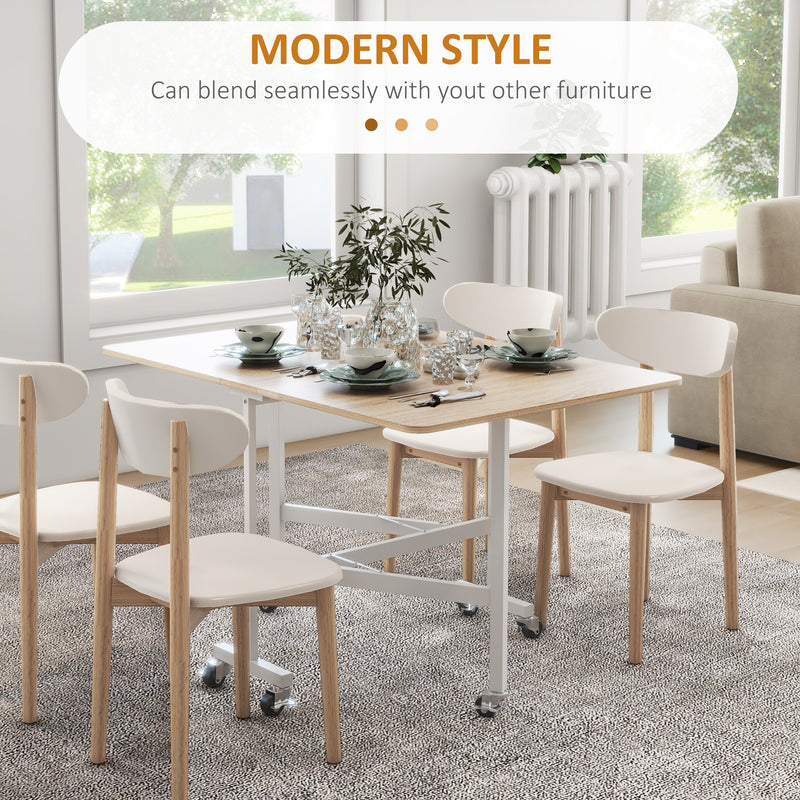 Tavolo Pieghevole Salvaspazio 120x80x73 cm in MDF e Acciaio Marrone