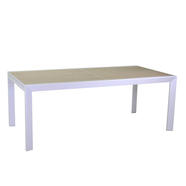 Tavolo Allungabile da Giardino 200/300x100xh75 cm in Alluminio Cleveland Bianco-1