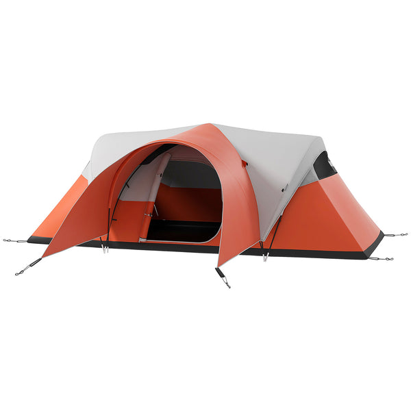 online Tenda da Campeggio 5-6 Posti con Portico 550x300x198 cm Impermeabile con Borsa di Trasporto in Poliestere Arancione