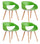 Set 4 Sedie in Polipropilene 45x71x60 cm Gambe in Faggio Fold Verde