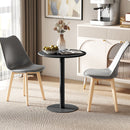 Tavolo da Pranzo Rotondo per 2 Persone Ø60x72 cm in Acciaio Nero  