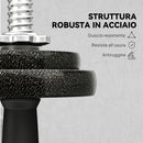 Set Pesi e Bilanciere da 20kg con Impugnature Antiscivolo 8 Dischi Pesi Barra Bilanciere e 2 Barre Manubri in Acciaio      