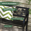 Panchina da Giardino 2 Posti 127x50x75 cm in Acciaio Nero