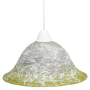 Sospensione D30 1xE27 Montatura Bianca Vetro Filante Verde E-Energy Iole