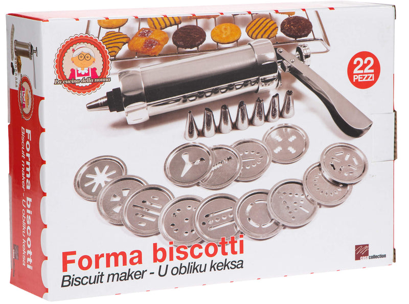 Macchina a Pressione per Biscotti 22 Pezzi in Acciaio Collection Biscuits
