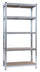 5 Regale 90x40x180 cm Regal aus verzinktem Stahl und MDF Fadi Silver