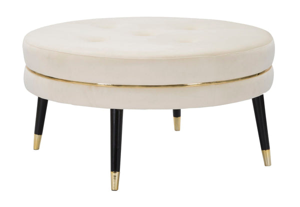 Puff Paris XXL Creme/Gold Ø90x46 cm in Gold und schwarzem Samt prezzo