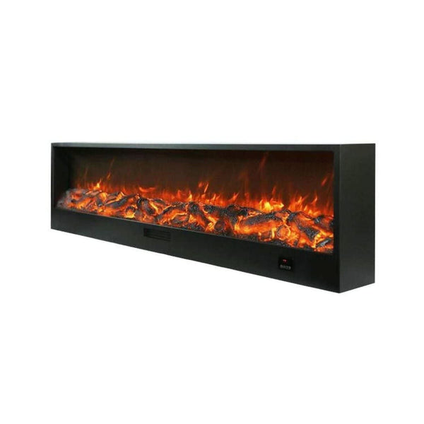 sconto Elektrischer Einbaukamin 50,7 x 20 x 200 cm 1500 W Flammeneffekt Sined Vesuvio Schwarz