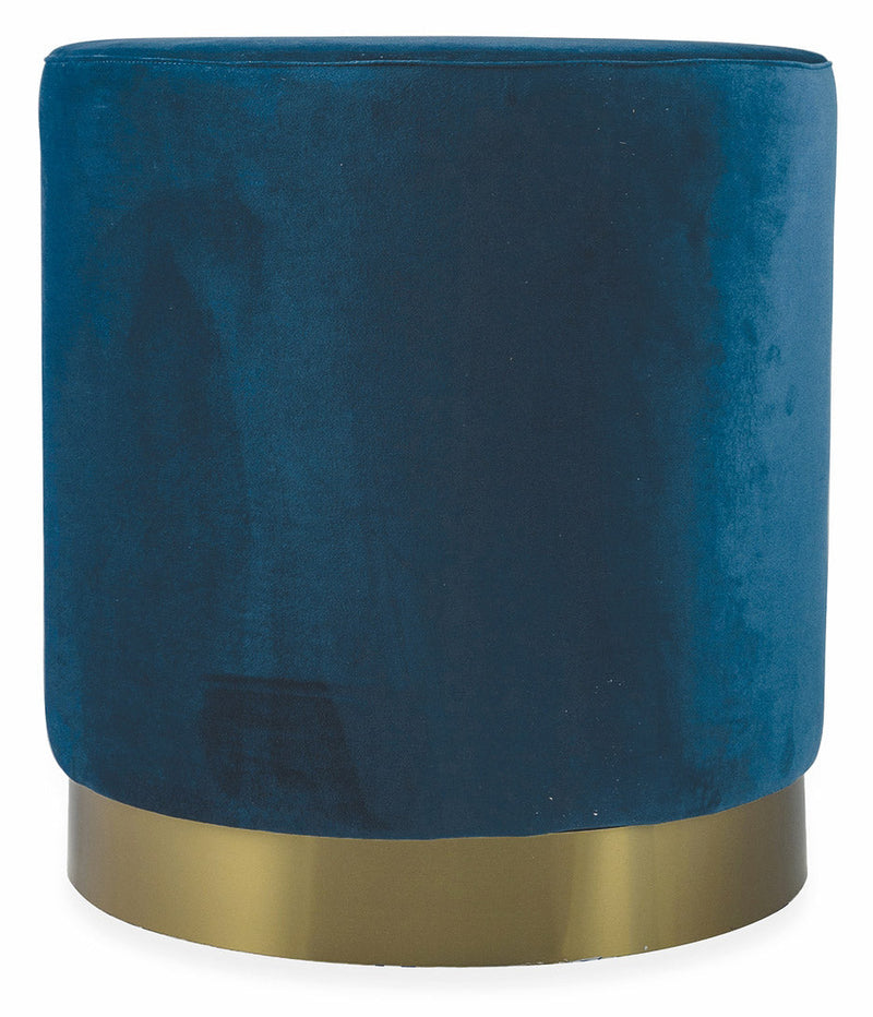 Pouf Poggiapiedi Ø46x48 cm in Velluto Soriani Blu