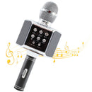 Microfono Karaoke Wireless con Luci Led Registra Canta e Riproduce Musica Nero