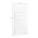 Scarpiera 4 Ante a Ribalta Onda 71x26,6x161,4 cm Finitura in Melamina Cachemire 