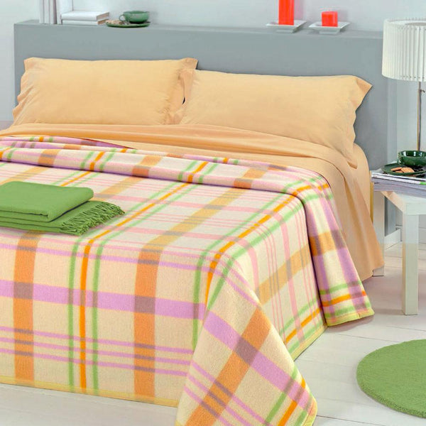 Decke aus Wollmischung 380gr Cober Scotland Orange/Lila sconto