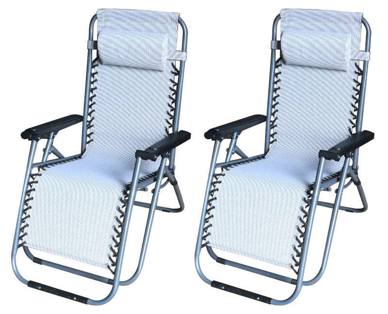 \ Pieghevole 90x66x108 cm in Metallo e Textilene Bianco e Grigio e Nero