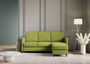 Divano 3 Posti con Pouf 198x155x85 cm Karay in Tessuto Verde