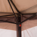 Gazebo Doppio Tetto Impermeabile con Zanzariere Marrone 3,25x3,25 m 