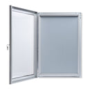 Bacheca con Anta Battente 79x109x3,3 cm in Alluminio Porta Poster Silver