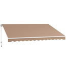 Tenda da Sole per Esterno 350x250 cm Avvolgibile a Bracci con Apertura a Manovella Marrone      