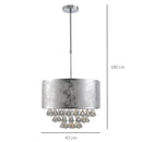 Lampadario a Soffitto Moderno 44 Pendenti in Vetro E14 Ø43x100 cm  Grigio