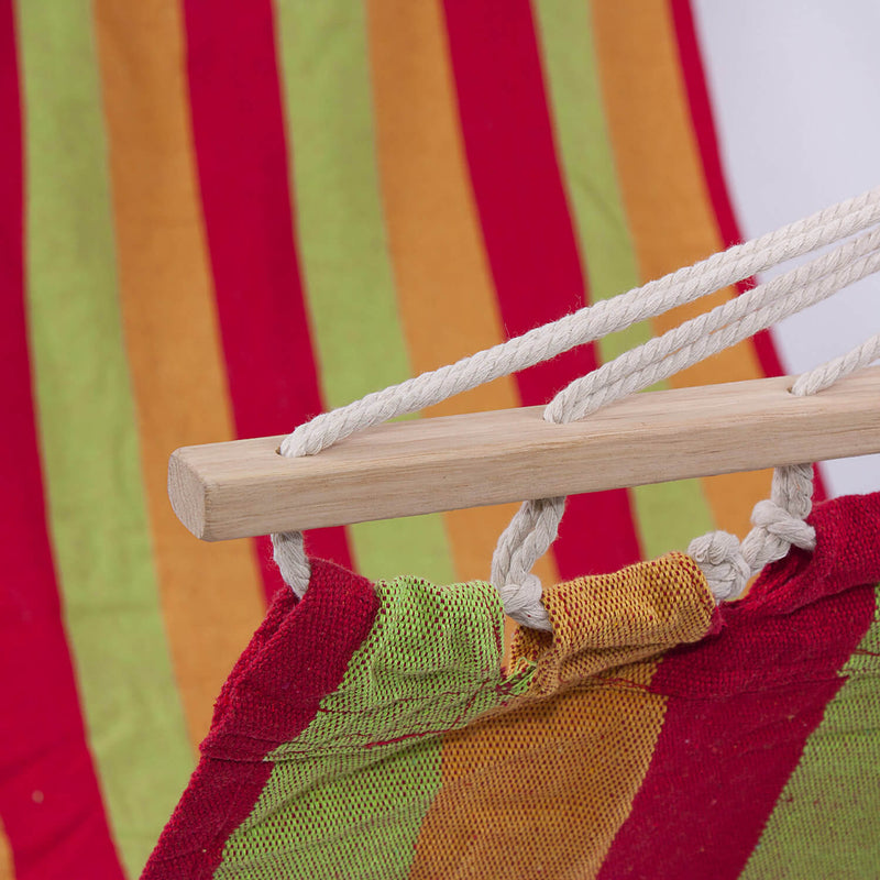 Amaca da Giardino 80x200 cm in Policotone e Legno di abete Multicolor