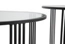 Tavoli da Caffé Dublino Coppia Ø81x47 - 71x43 cm in Ferro e Vetro Nero