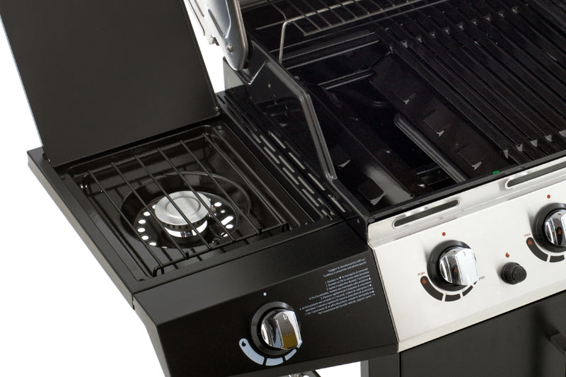 Barbecue a Gas GPL Pietra Lavica 3 Fuochi 15kW con Fornello Laterale Sochef Golosone 3