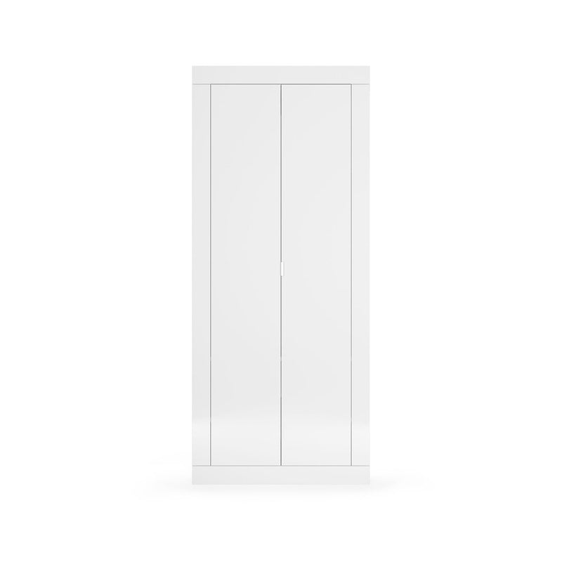 Armadio Guardaroba con Appendiabiti e Ripiani 78x30x186,5 cm Linea Basic Bianco Lucido
