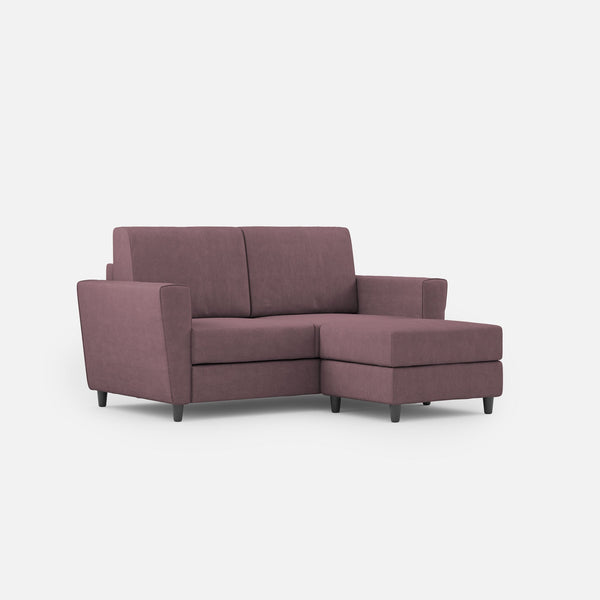 Divano 2 Posti con Pouf 172x145x85 cm Yasel in Tessuto Prugna online