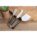 Set 3 Coltelli per Formaggio  in Acciaio Lucido VdE Tivoli 1996 Materia Manici Neri