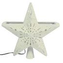 Puntale Proiettore LED per Albero di Natale a Forma di Stella 24x7 cm con Effetti Luce RGB in Plastica e Vetro Bianco      