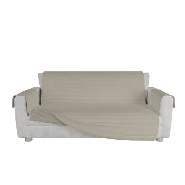 sconto Gesteppter Sofabezug aus cremefarbener Mikrofaser in verschiedenen Größen