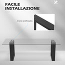Set 2 Gambe per Tavolino Rettangolari Stile Industriale 70x8x41 cm Capacità 60 kg in Acciaio Nero      