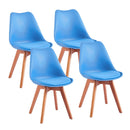 Set 4 Sedie 53,5x48,5x83 cm in Polipropilene e Similpelle Candice Azzurre