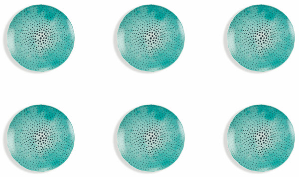 Set 6 Speiseteller Ø27x2,5 cm aus Porzellan Villa d'Este Home Tivoli Marea Dots acquista