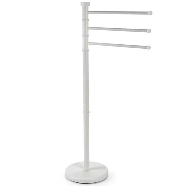 Piantana Portasciugamani Milano da bagno 3 Bracci in Metallo Bianco 22x31x85 cm sconto