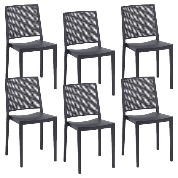 Set 6 Sedie 46x56x81 cm in Polipropilene Porto Antracite online