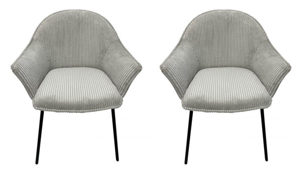 sconto Set 2 Sedie con Braccioli 66x64x83 cm in Poliestere Cassidy Nero-Grigio Chiaro