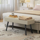 Panca Imbottita per Ingresso e Soggiorno 100x36x45 cm con Gambe in Acciaio in Velluto Crema      
