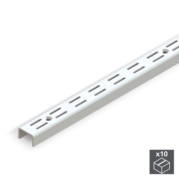 online Emuca Double Rack Garderobenprofile Teilung 32 mm 951 mm weiß Stahl 10 Stück