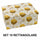 Set mit 10 rechteckigen goldenen Blumenkartons