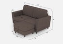 Divano 2 Posti con Pouf 172x145x85 cm Yasel in Tessuto Talpa