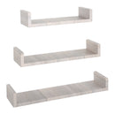 Set 3 Mensole da Parete 60-50-40x15,5x8 cm in Fibra di Legno Calamita Rovere Grigio