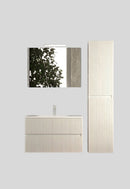 Mobile da Bagno Sospeso con Lavabo 100 cm e Specchio Urano Light Bianco Frassino      
