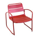 Set Tavolino e 2 Poltrone da Giardino in Metallo Bistro Rosso