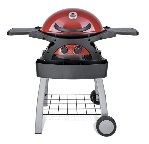 Barbecue a Gas GPL 2 Fuochi 5,2kW 2 Ripiani con Carrello Twin Grill Rosso acquista