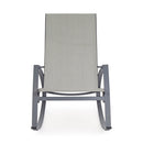 Sedia a Dondolo da Giardino 60x100x95 cm in acciaio Telma grigia