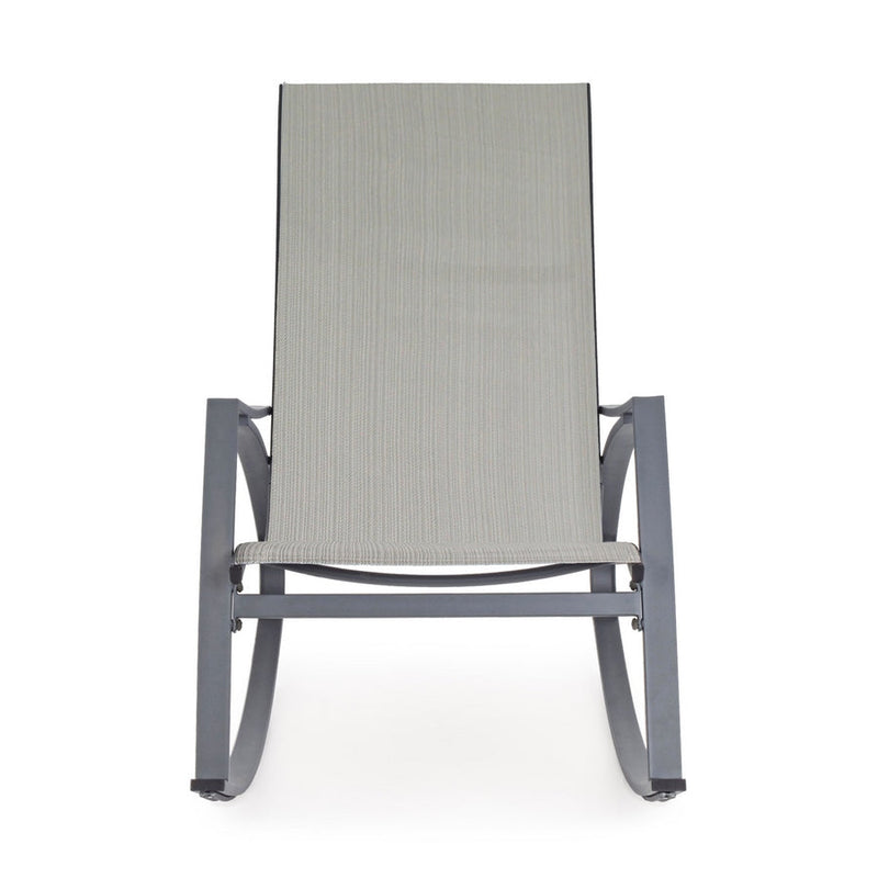 Sedia a Dondolo da Giardino 60x100x95 cm in acciaio Telma grigia